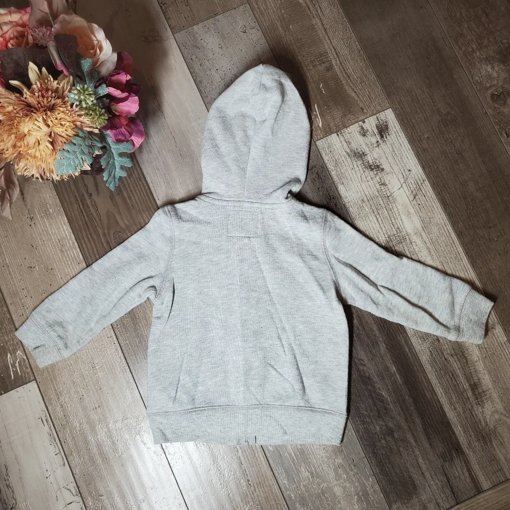 OshKosh B'gosh Gray & Pink Fleece-Lined Zip-Up Jacket Toddler Girl Size 24m
